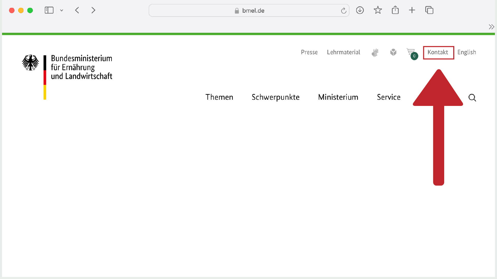 Screenshot von BMEL.de - Kontakt Screenshot von BMEL.de - Kontakt