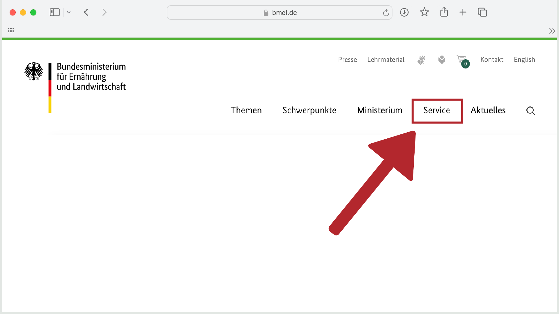Screenshot von BMEL.de - Service Screenshot von BMEL.de - Service