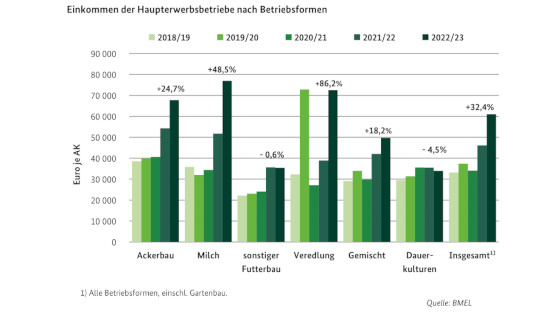 Einkommen der Haupterwerbsbetriebe nach Betriebsformen Einkommen der Haupterwerbsbetriebe nach Betriebsformen
