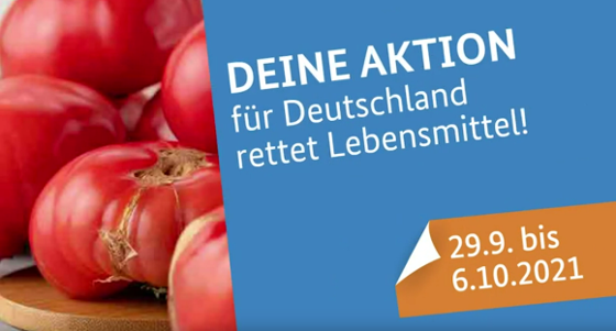 Tomaten und die Schrift Deine Aktion für Deutschland rettet Lebensmittel