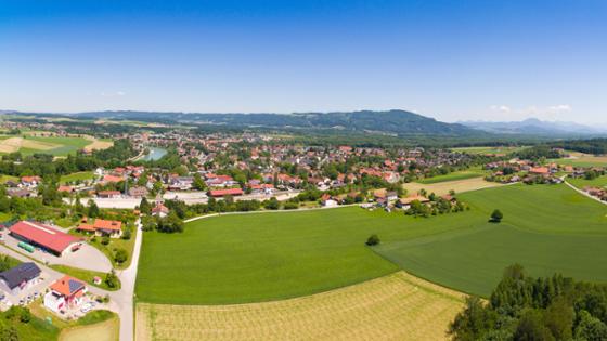 Aerial view of a rural area in Bavaria