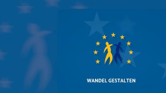 The twinning logo: Wandel gestalten / shaping change